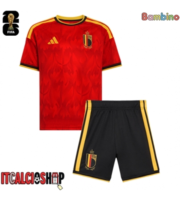 Belgio Prima Maglia Bambino Mondiali 2026 Manica Corta (+ Pantaloni corti)